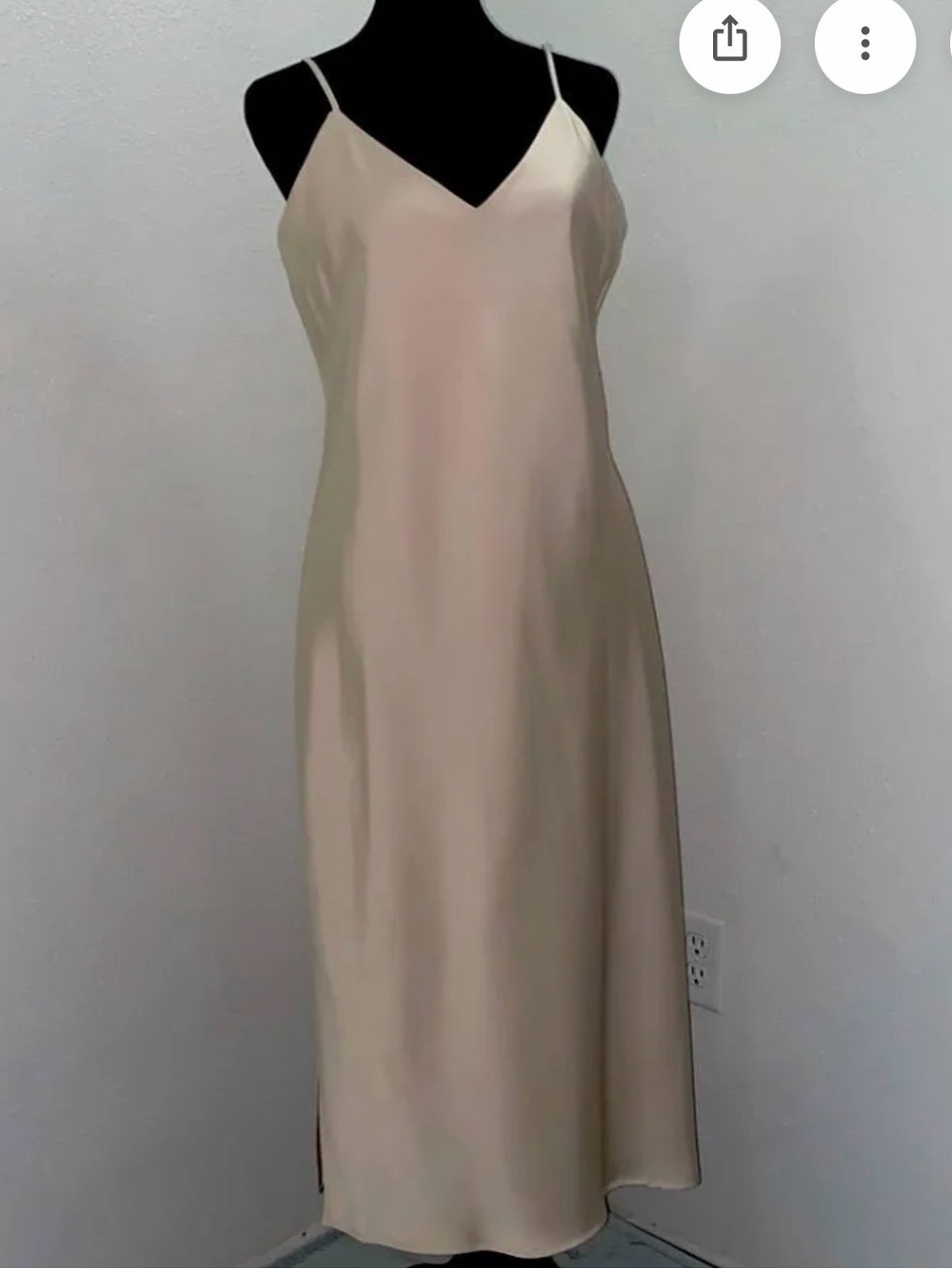 Gianni Bini Harper Ivory Satin Slip Dress Size 12